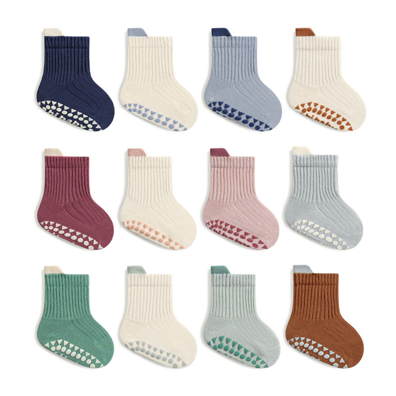 Unisex Baby Socks Non Slip - 3 أزواج من الجوارب القطنية للأطفال