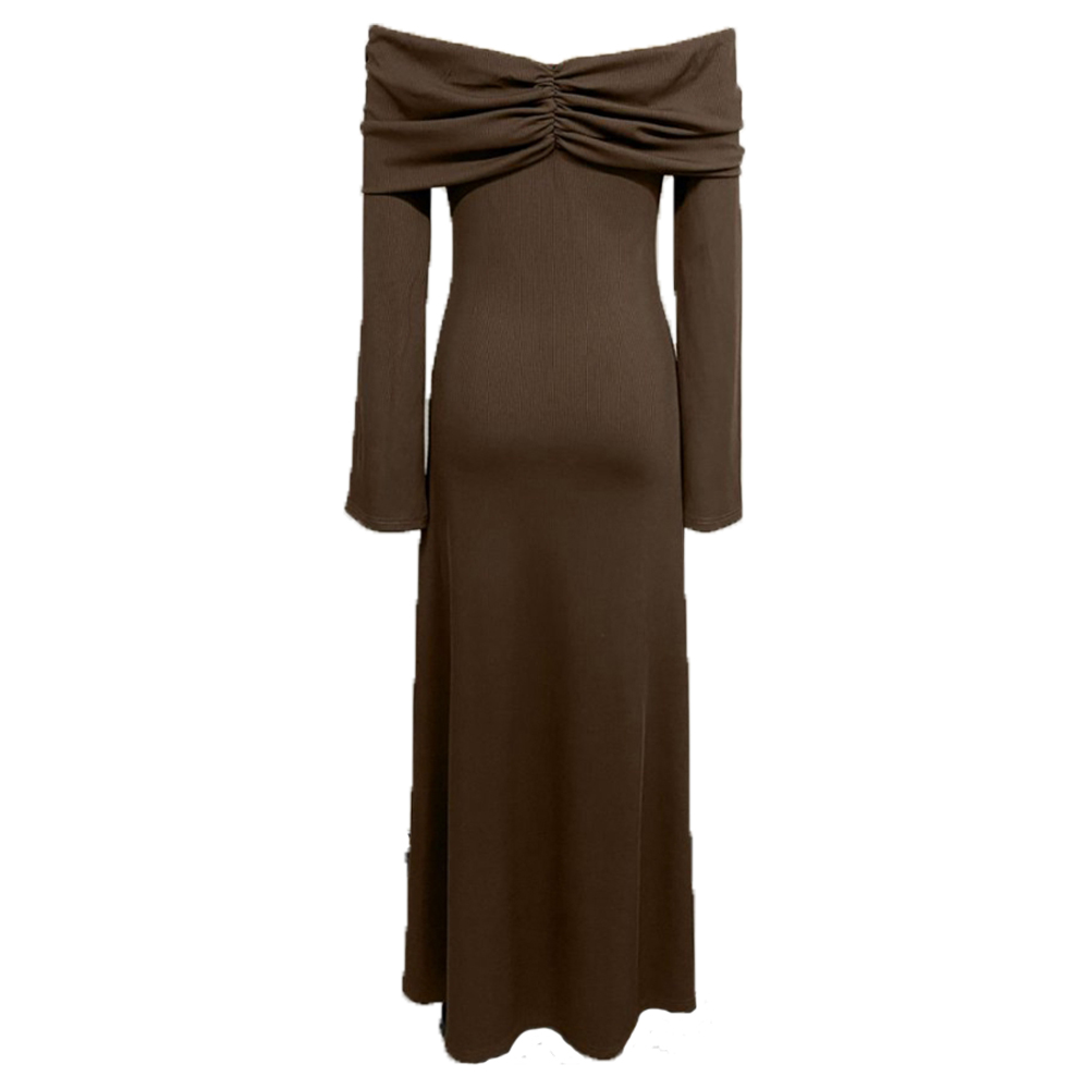 الخريف البني فستان الأمومة الت - مراجعة Maternity Wear وسعره