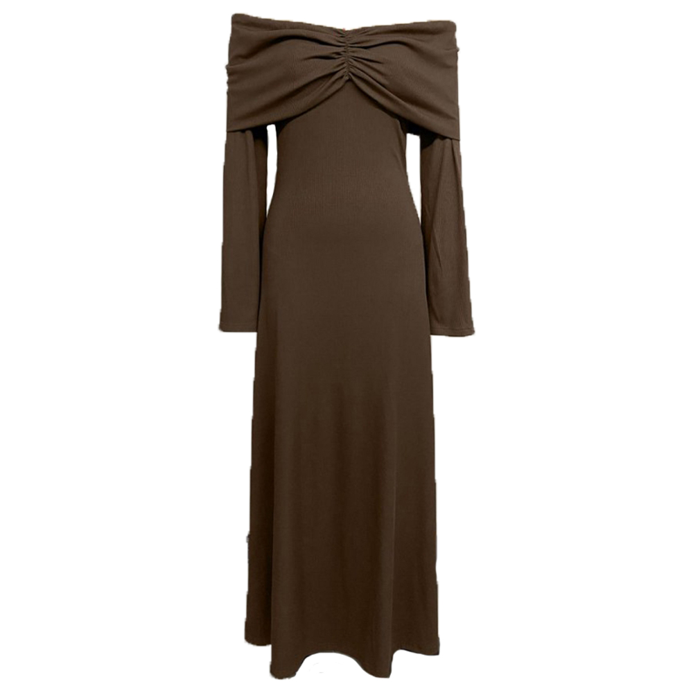الخريف البني فستان الأمومة الت - مراجعة Maternity Wear وسعره